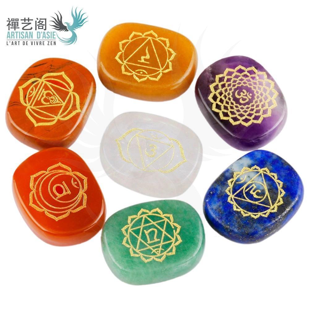 PIERRES 7 CHAKRAS GRAVÉES