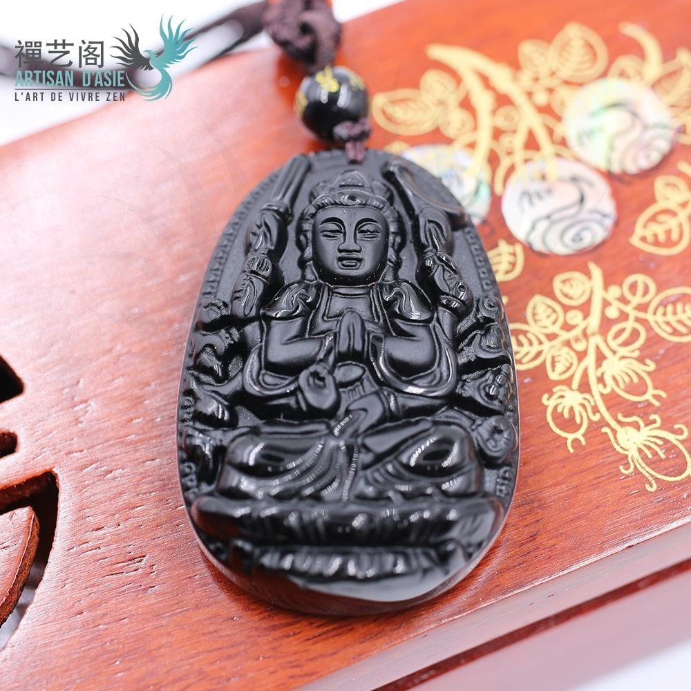 pendentif signe du zodiaque chinois en obsidienne