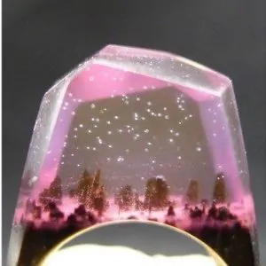 bagues 15mm bague mystica sakura artisanale resine ave