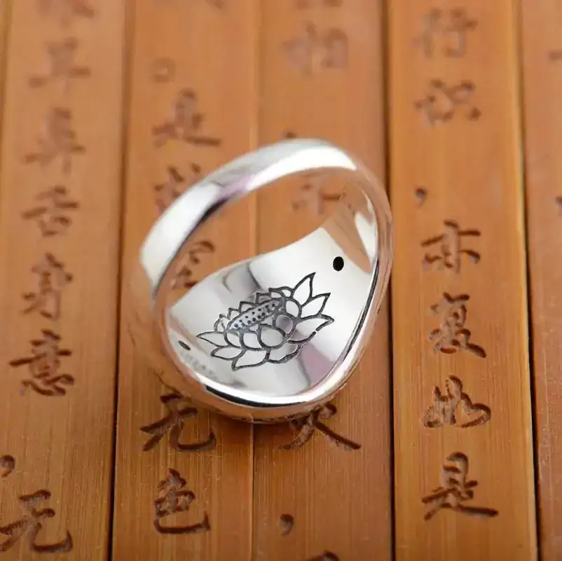 bagues bague artisanale tibetaine mantra om argent mas