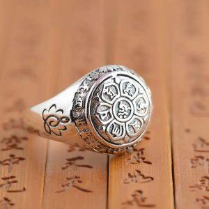 bagues bague artisanale tibetaine mantra om argent mas