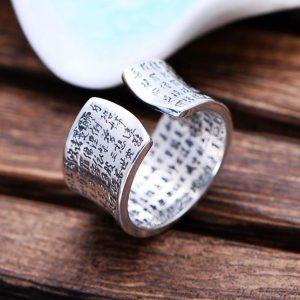 bagues bague gravee fleur de lotus argent 999 jering01