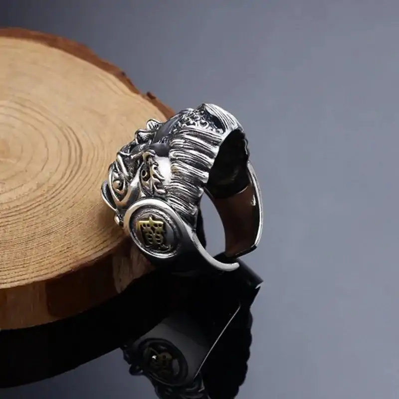 bagues bague gravee tete de bouddha et mara argent 925