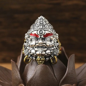 bagues bague jambhala jaune argent 925 et laiton jerin