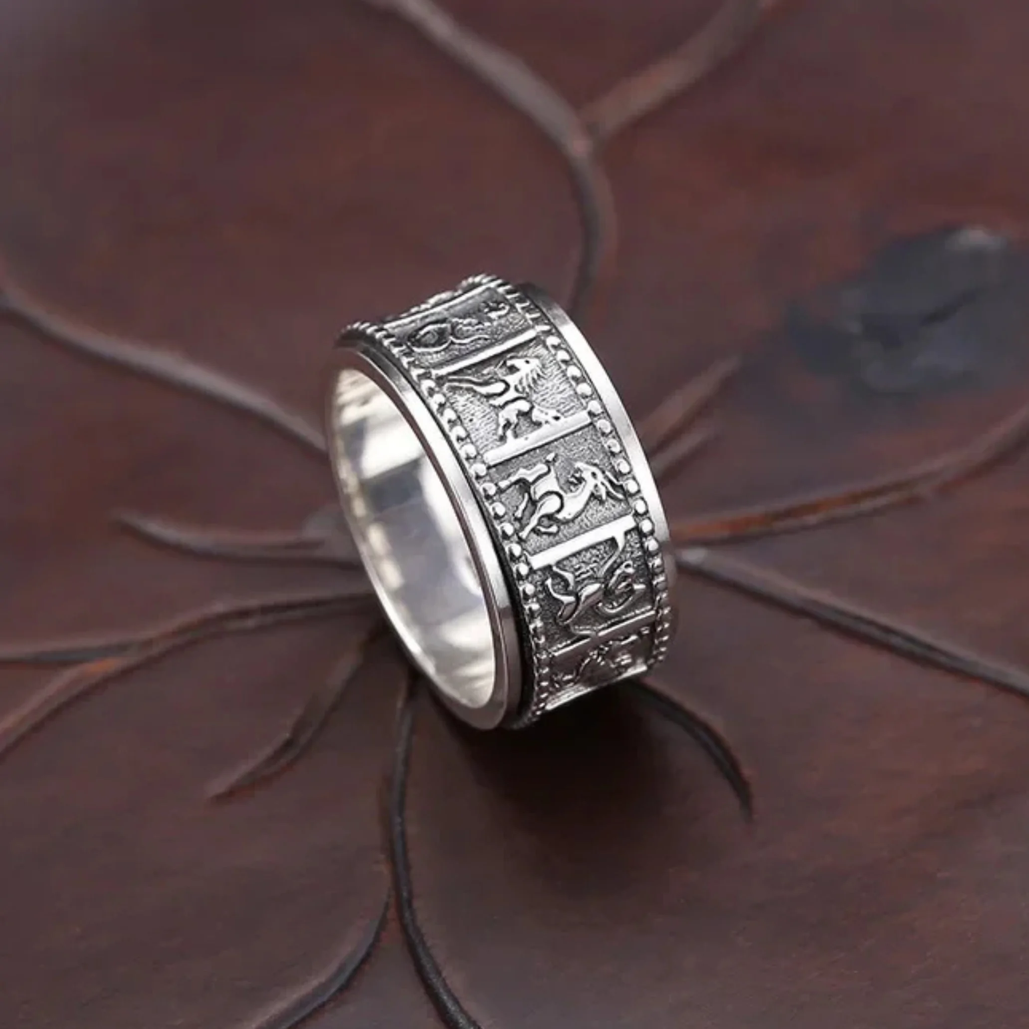 bagues bague tournante gravee signes du zodiaque argen