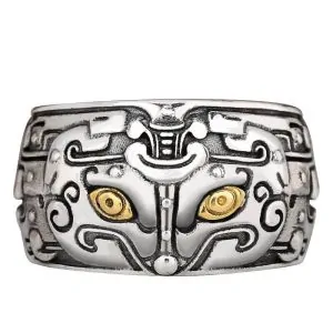 bagues s 31 44mm bague taotie argent 925 et cuivre jer