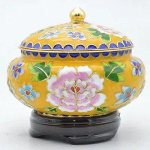 boites coffrets chinois jaune boite chinoise cloisonne