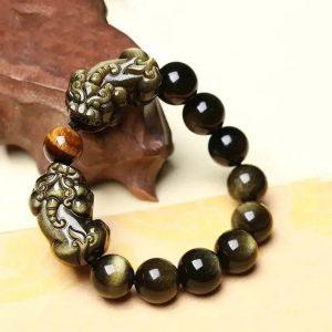 bracelets malas bracelet mala avec pixiu obsidienne do
