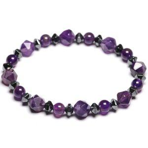 bracelets malas bracelet mala amethyste et hematite 20