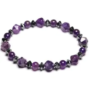 bracelets malas bracelet mala amethyste et hematite 20