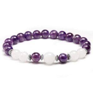 bracelets malas bracelet mala pierre de lune et amethy