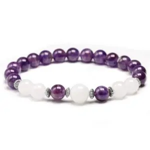 bracelets malas bracelet mala pierre de lune et amethy