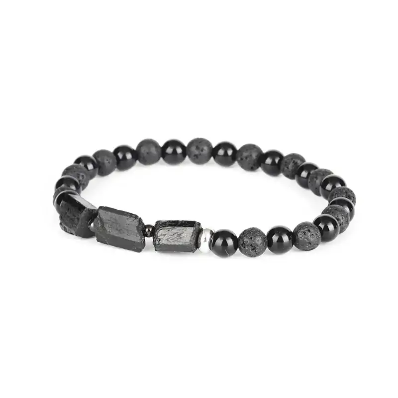 bracelets malas bracelet mala tourmaline noire et pier
