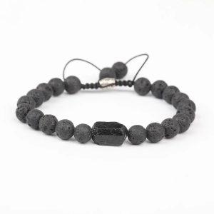 bracelets malas bracelet mala tourmaline noire et pier