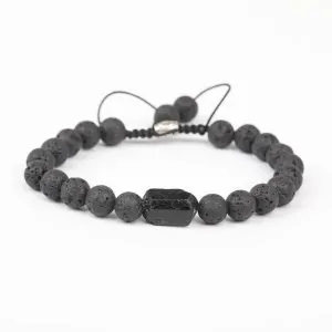 bracelets malas bracelet mala tourmaline noire et pier