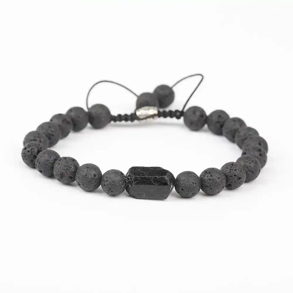 bracelets malas bracelet mala tourmaline noire et pier