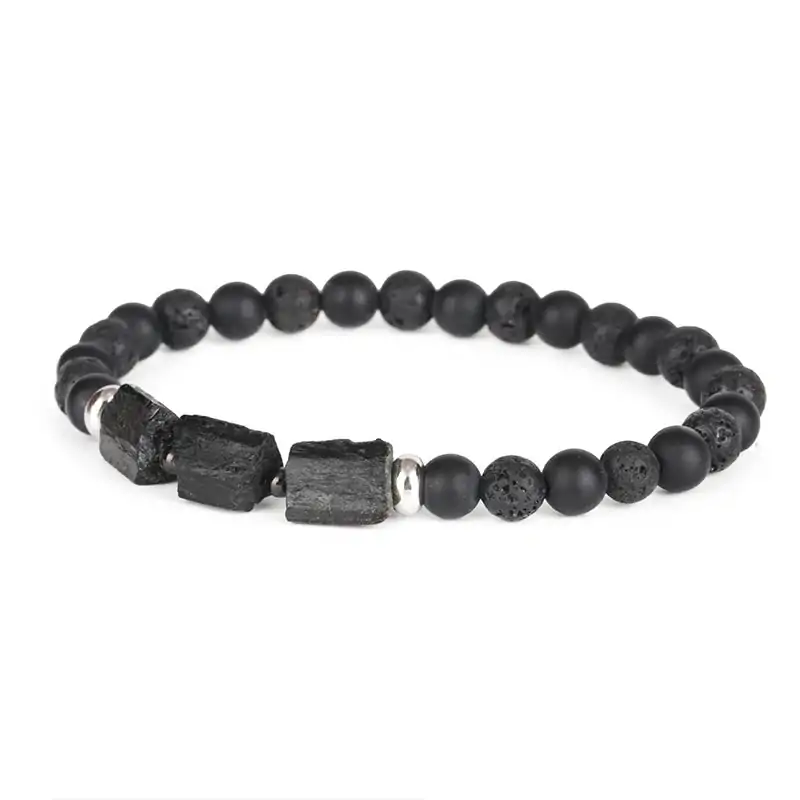 bracelets malas bracelet mala tourmaline noire et pier