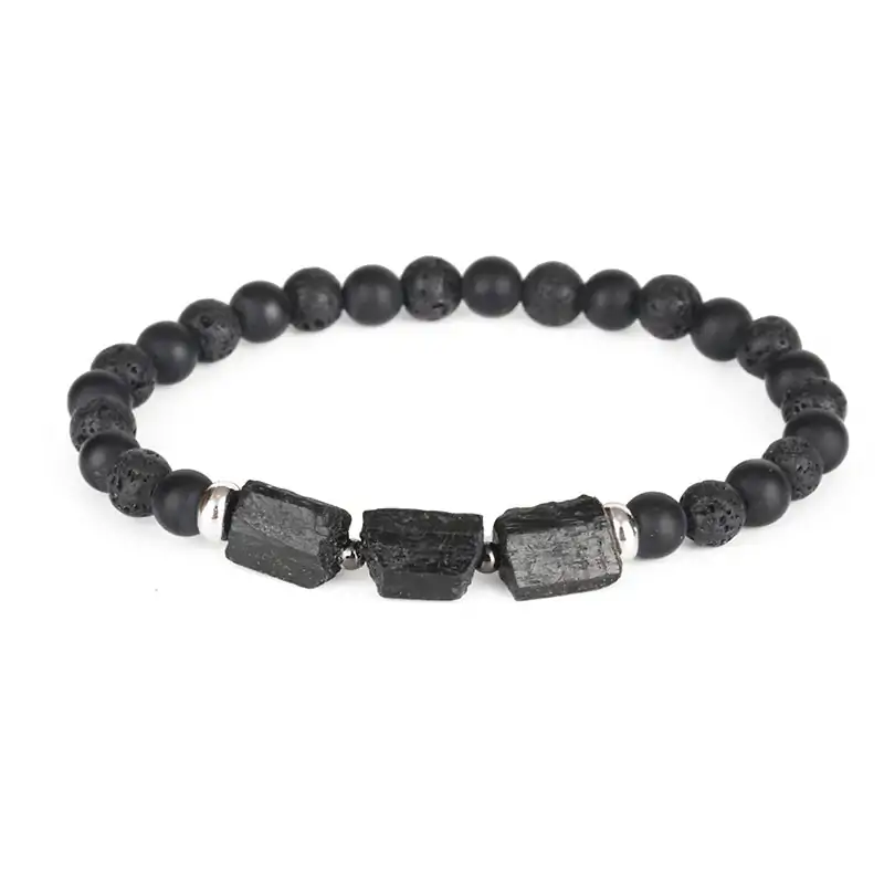 bracelets malas bracelet mala tourmaline noire et pier