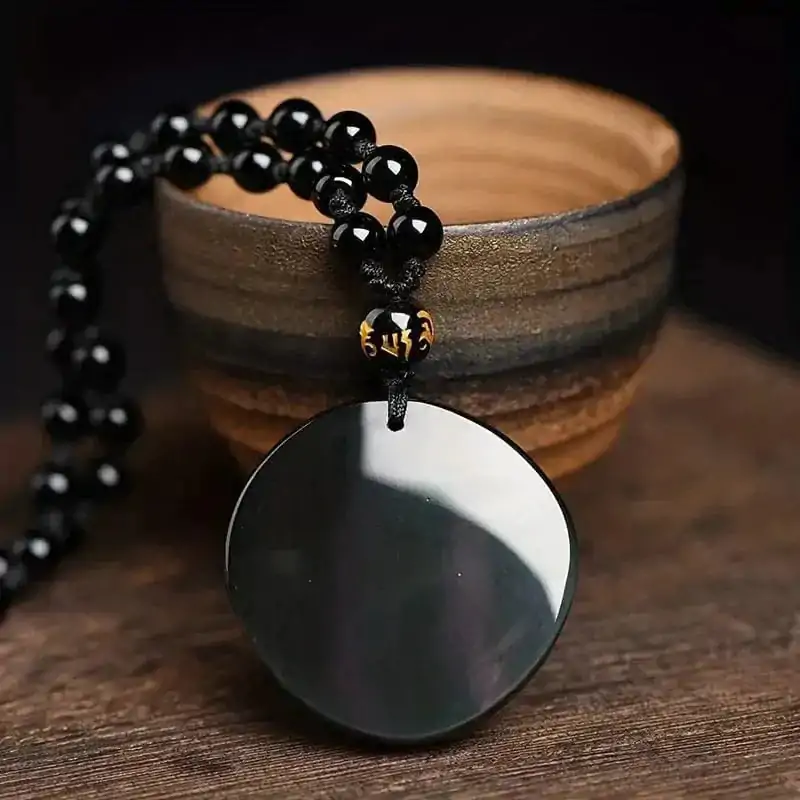 chakras reiki pendentif feng shui pixiu obsidienne noi