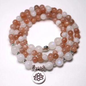 colliers malas collier mala 108 perles pierre de lune
