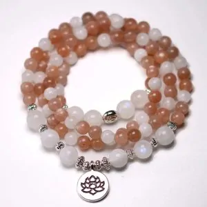 colliers malas collier mala 108 perles pierre de lune