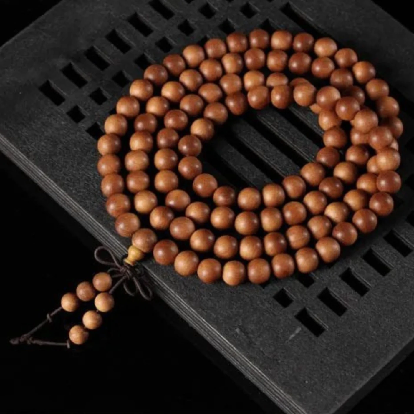 colliers malas collier mala bois de santal brun premiu