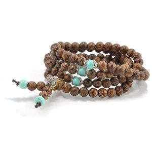 colliers malas collier mala bois de santal et turquois