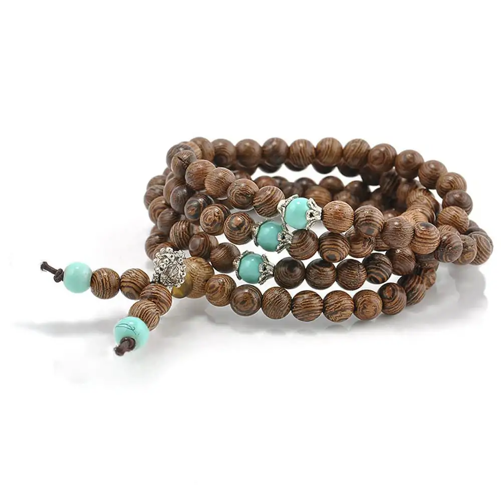 colliers malas collier mala bois de santal et turquois