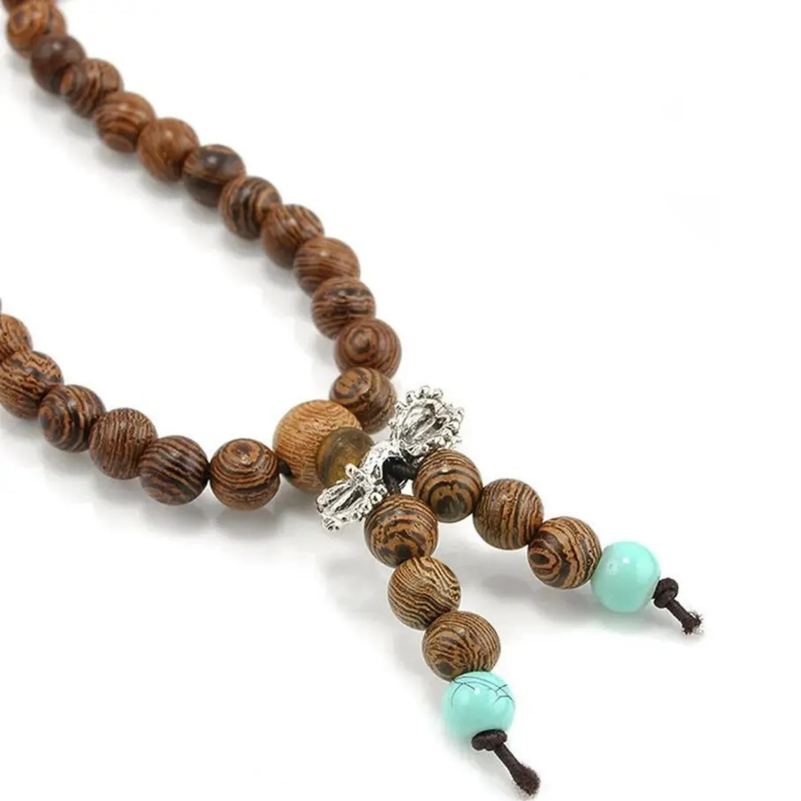 colliers malas collier mala bois de santal et turquois 1