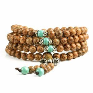 colliers malas collier mala bois de wenge et turquoise