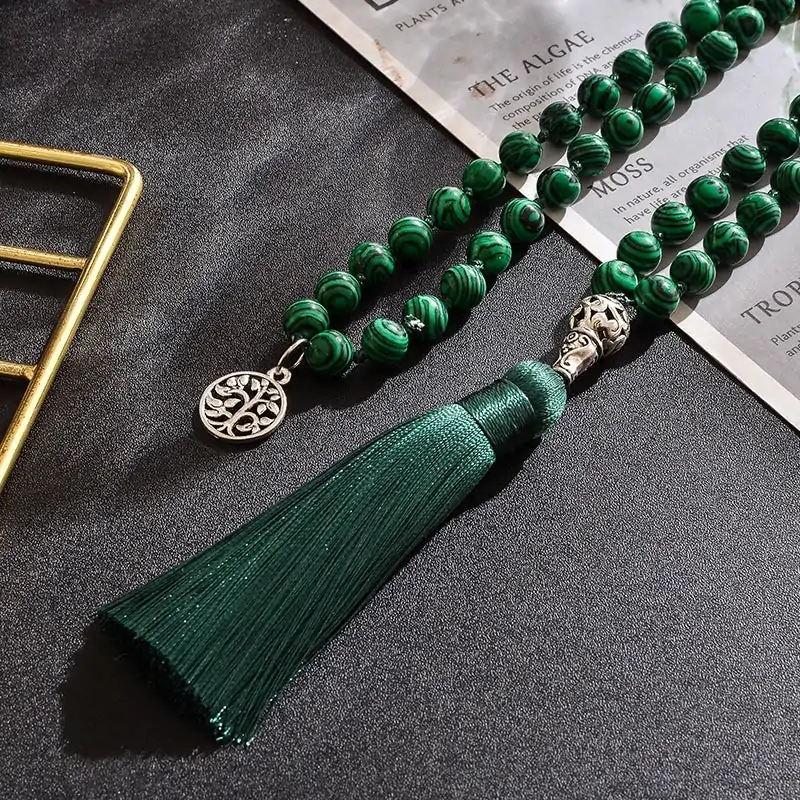 colliers malas collier mala pierre de malachite mkd002