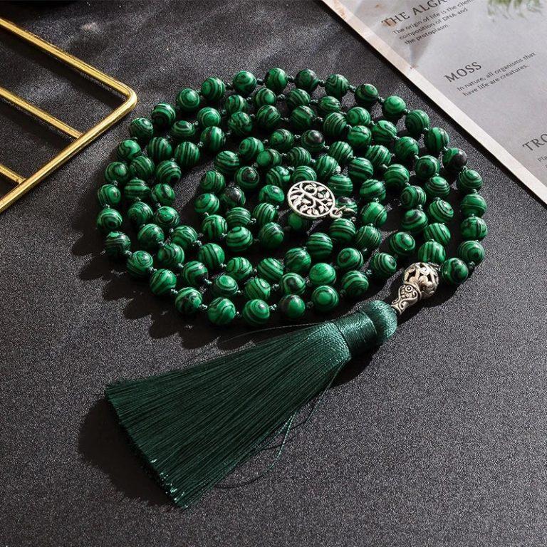colliers malas collier mala pierre de malachite mkd002