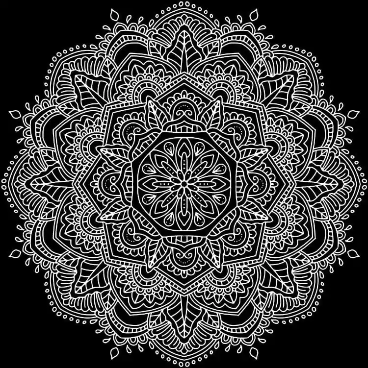 coloriage adulte mandala sur fond noir mandala a colorier