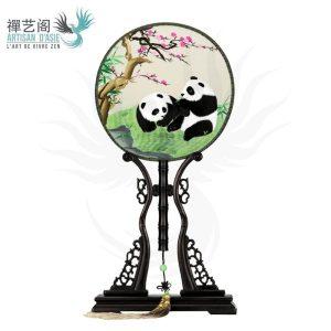 eventail chinois panda eventail chinois soie pure et b