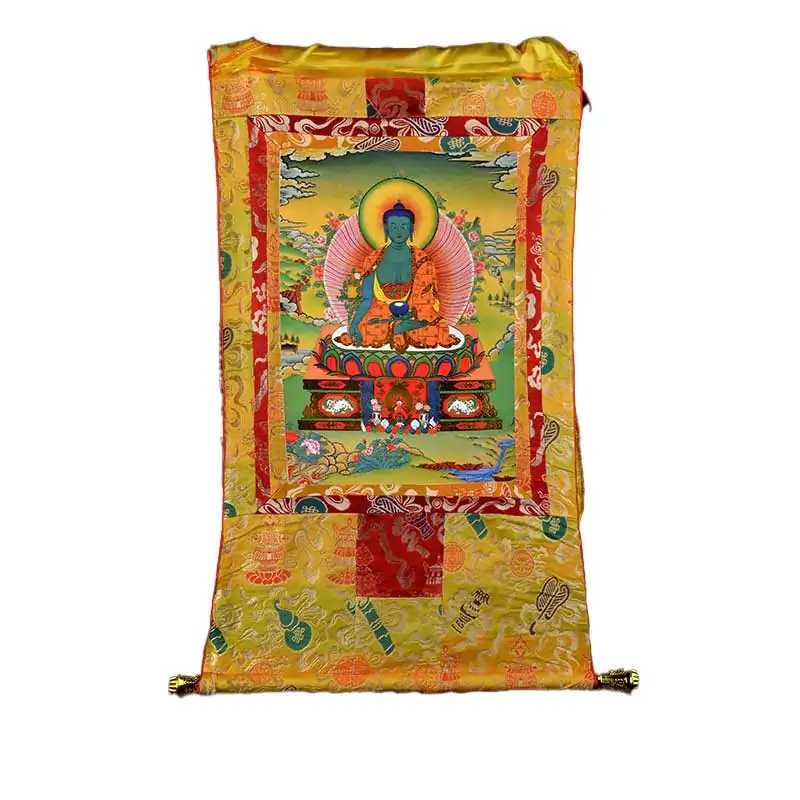 peintures peinture thangka bouddha de la medecine bhaisaj