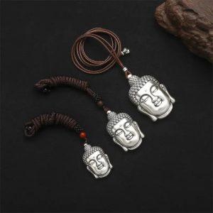 pendentifs amulettes pendentif bouddha amitabha argent
