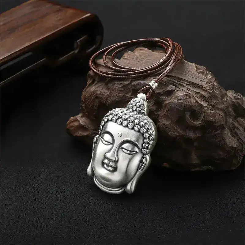 pendentifs amulettes pendentif bouddha amitabha argent