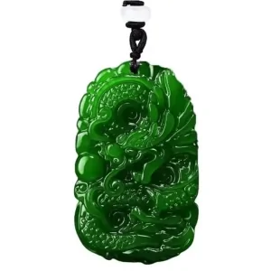Pendentif Feng Shui Dragon en Jade