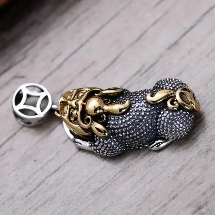 pendentifs amulettes pendentif feng shui pixiu argent
