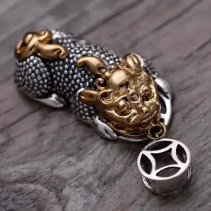 pendentifs amulettes pendentif feng shui pixiu argent