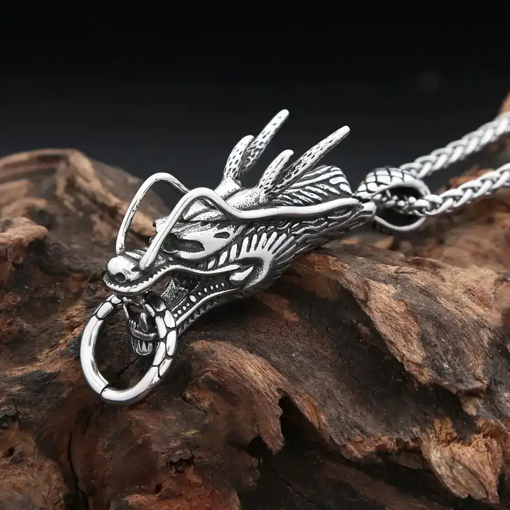 pendentifs amulettes pendentif feng shui tete de dragon e