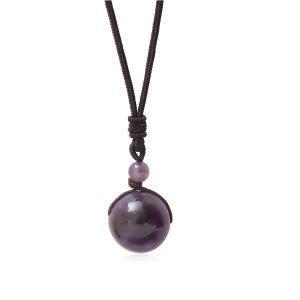 pendentifs amulettes pendentif rond amethyste