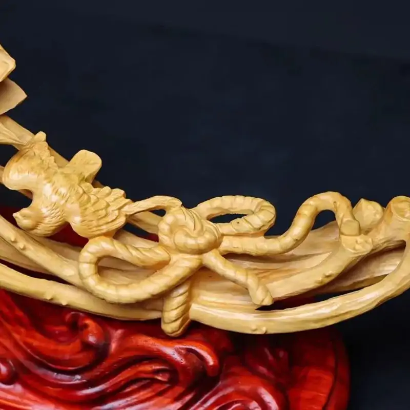 ruyi ruyi lotus de bonne fortune sculpte bois de buis