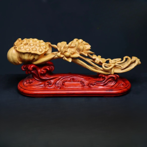 ruyi ruyi lotus de bonne fortune sculpte bois de buis