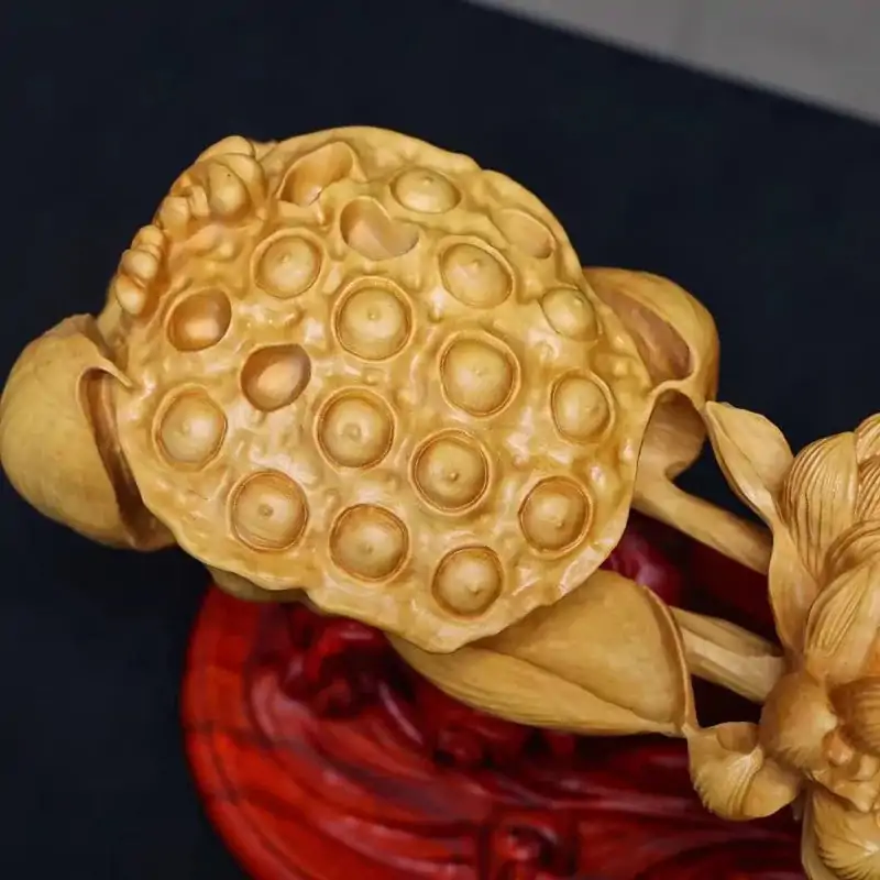 ruyi ruyi lotus de bonne fortune sculpte bois de buis