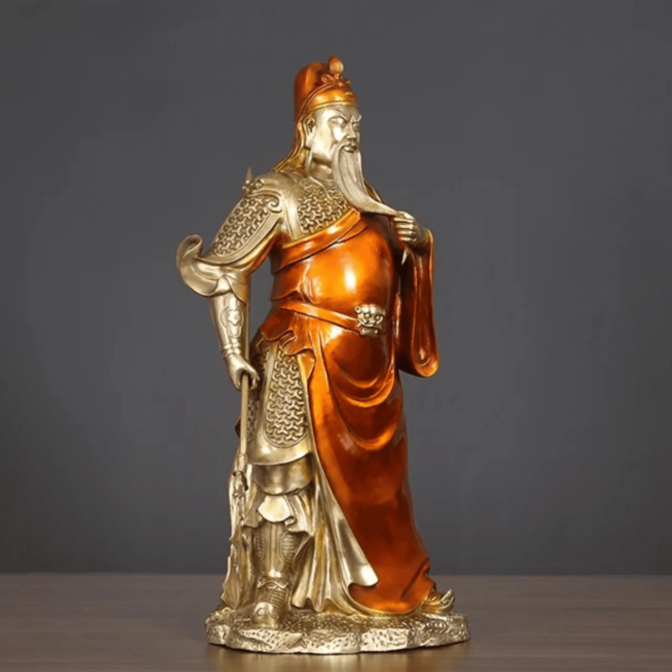 statues asiatiques statue de guerrier guanyu laiton pe