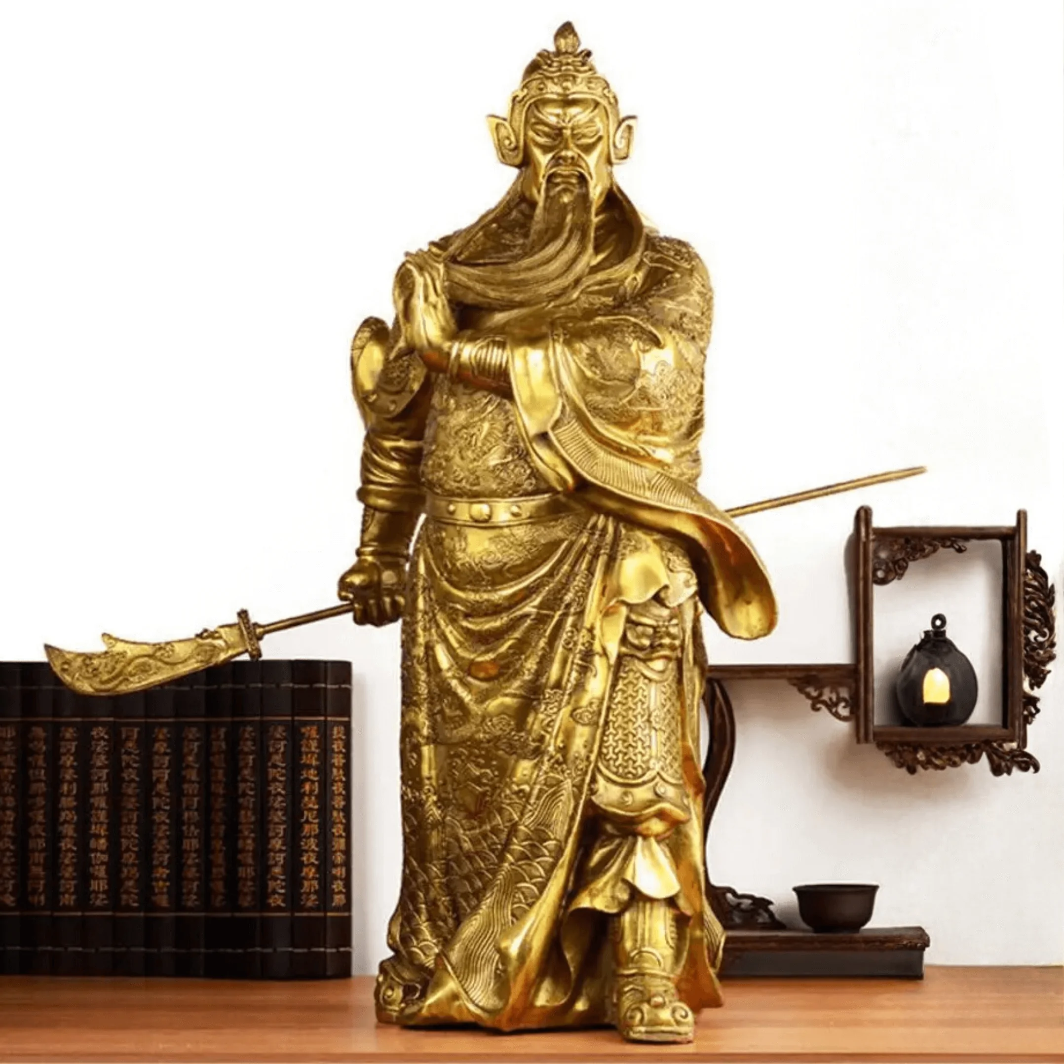 statues asiatiques statue guerrier guanyu cuivre 1203173717