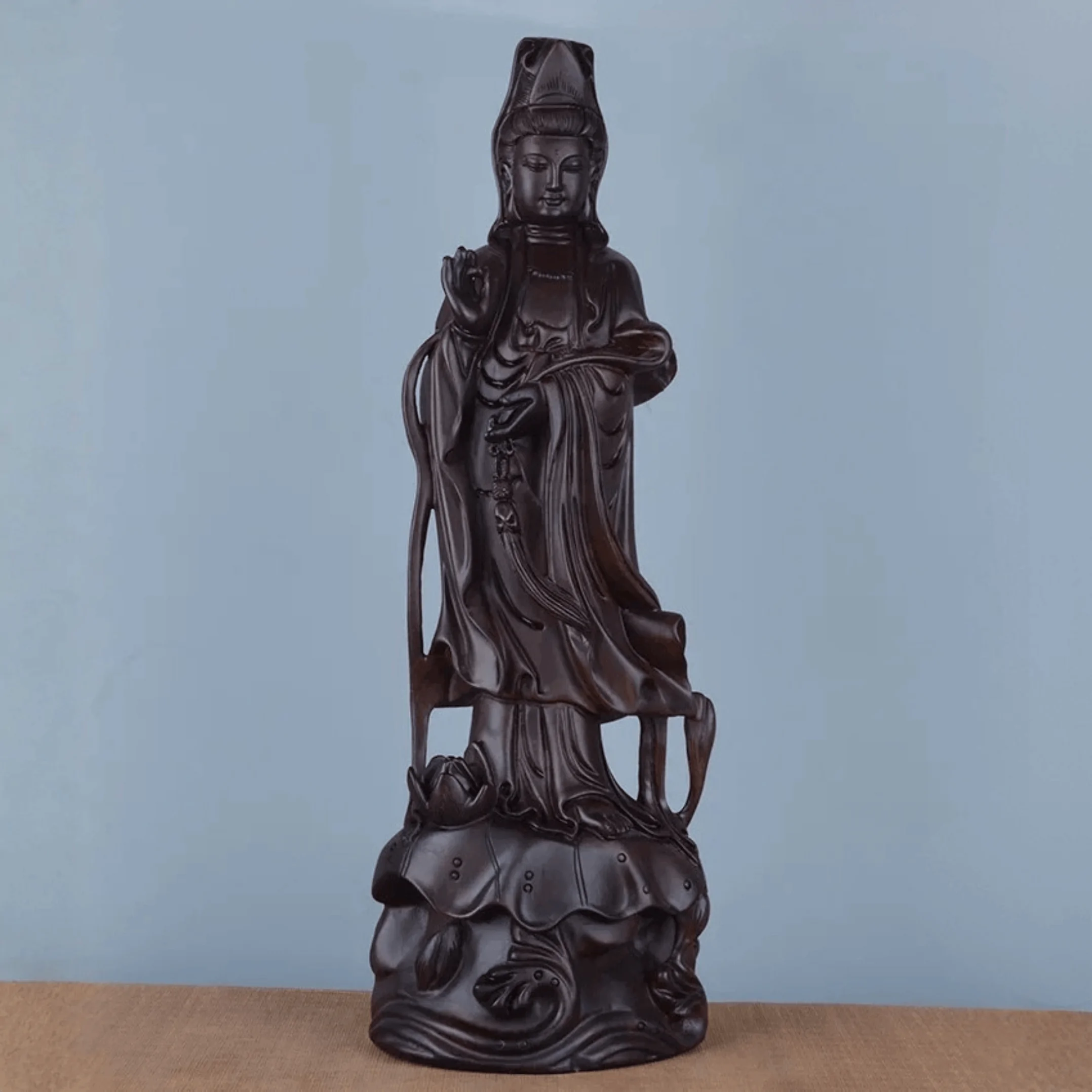 statues bouddha statue bodhisattva guanyin bois d eben