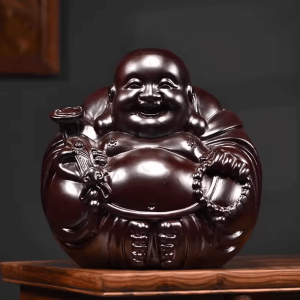 statues bouddha statue bouddha rieur maitreya bois de