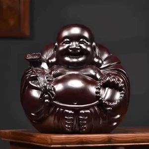 statues bouddha statue bouddha rieur maitreya bois de